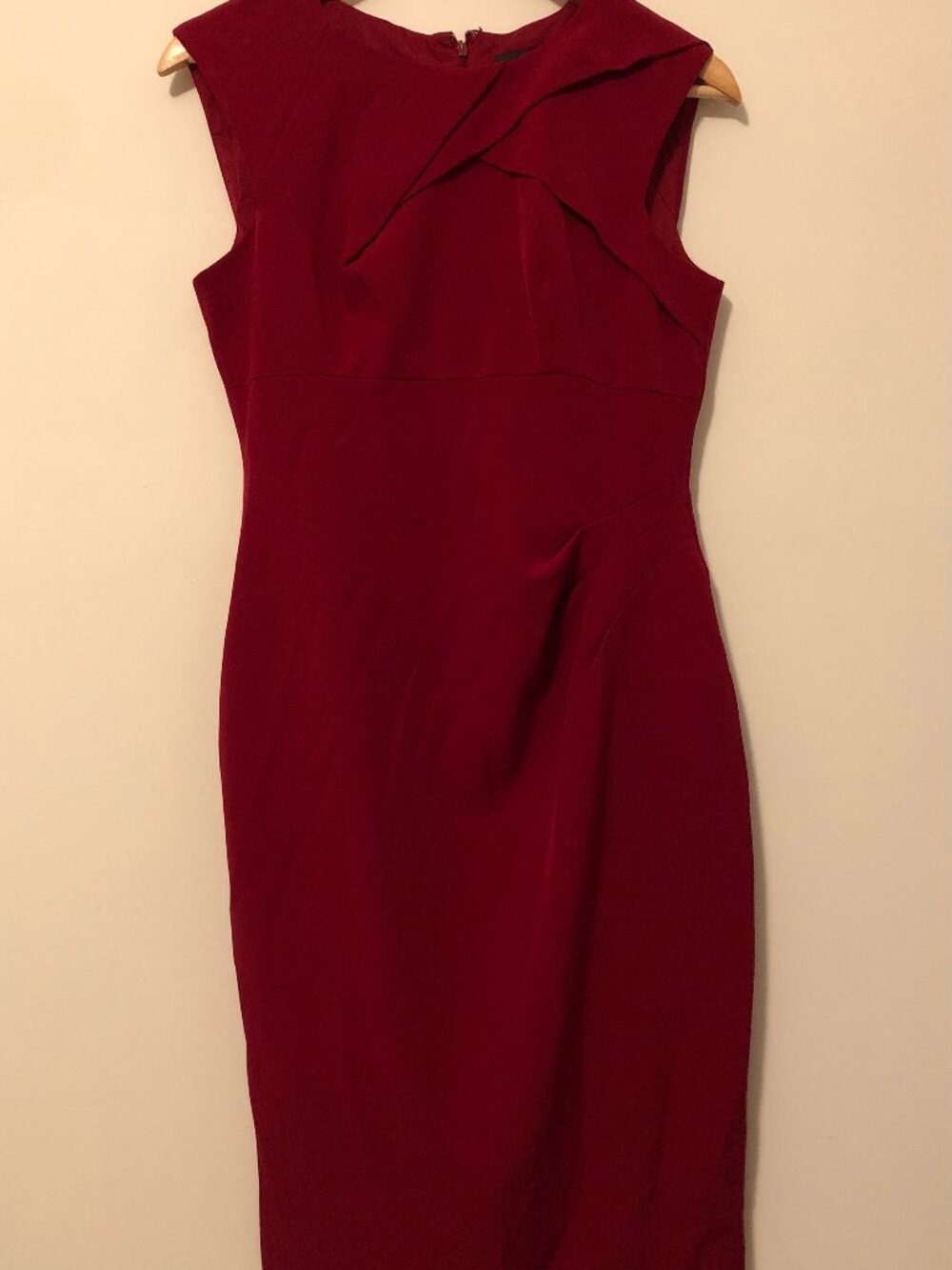 Adrianna Papell Burgundy Wine Sleeveless A-Line Midi Sheath Dress Size 6 (NWOT)